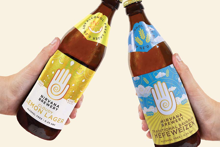 Bavarian Inspired Beers Cloudy Lemon Lager and Hefeweizen from Nirvana Brewery